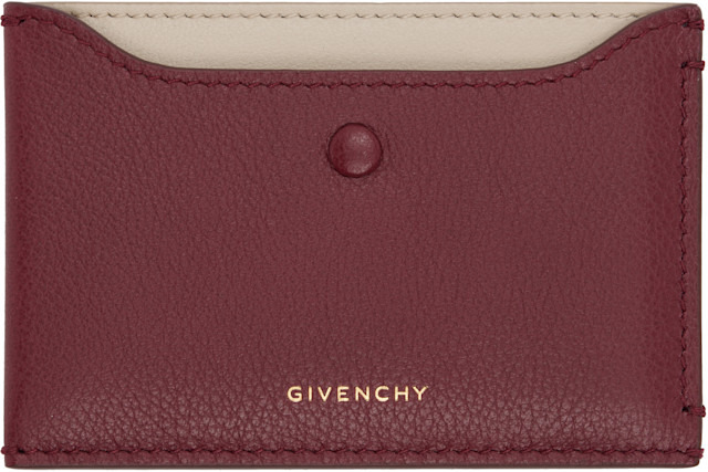 Givenchy Calfskin Card Holder — Burgundy