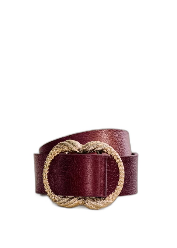 Sézane Artemis Belt — Metallic Burgundy