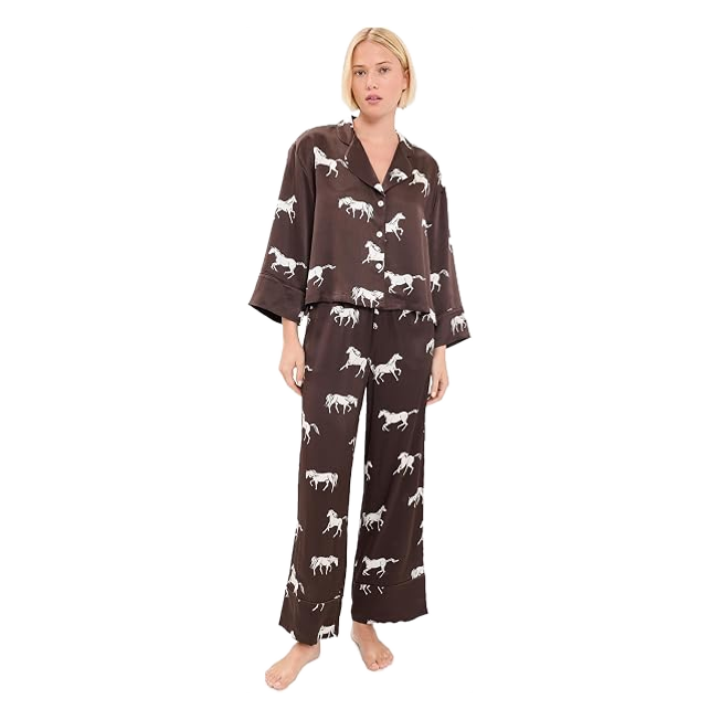 Petite Plume silk Celine pajama set luxury sleepwear gift for women
