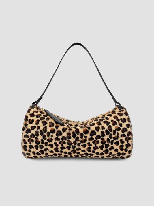 Neous Gemini Pony Hair & Leather Shoulder Bag in Leopard / black — The Intended Gift