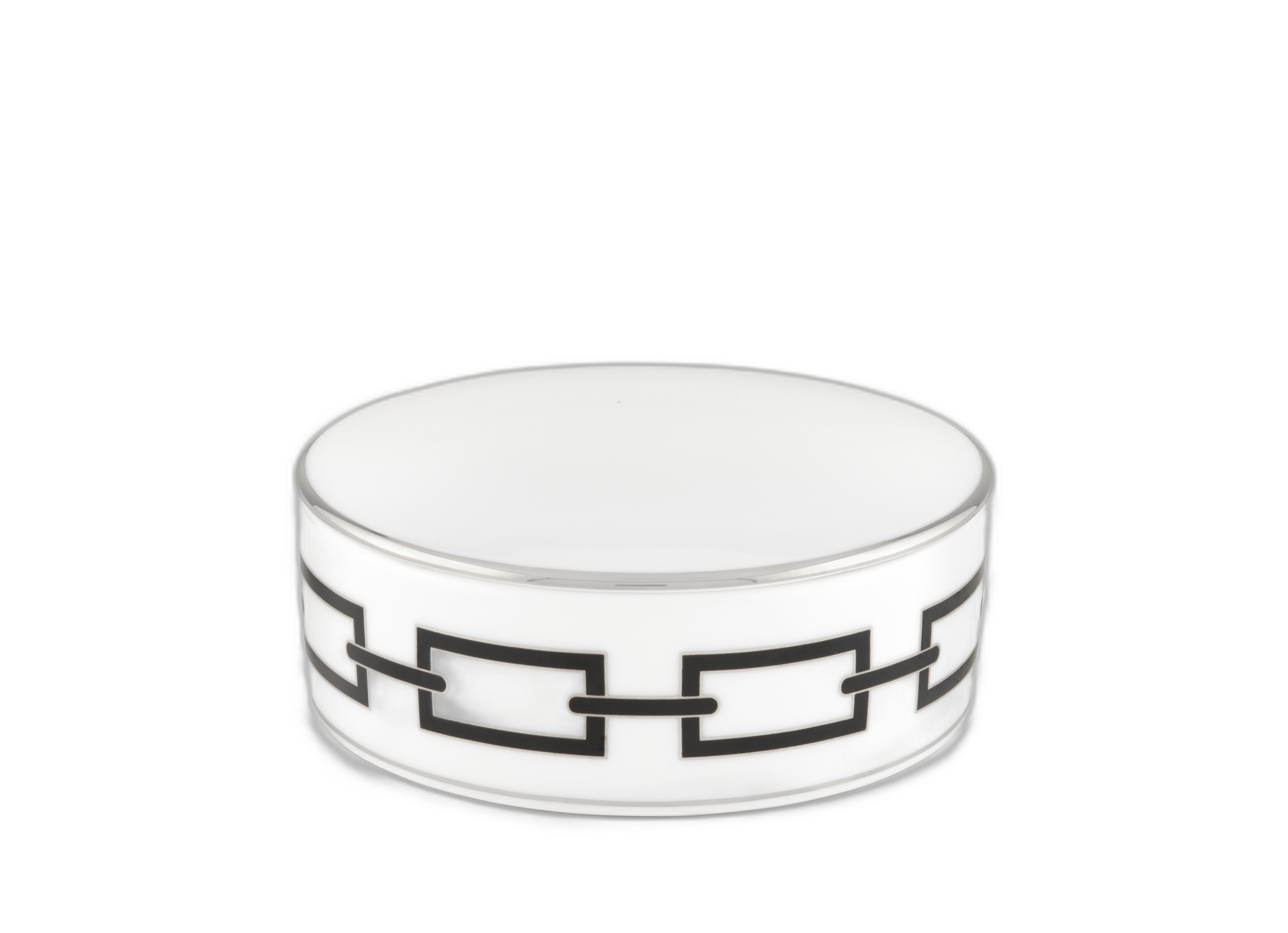 Ginori 1735 Catene Nero Porcelain Trinket Box — Black with platinum