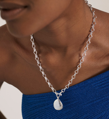 Monica Vinader Deia Pebble Necklace — Silver