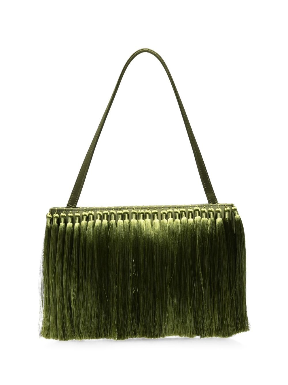 Simon Miller Tassel-Embellished Clutch Bag in Moss green — The Intended Gift
