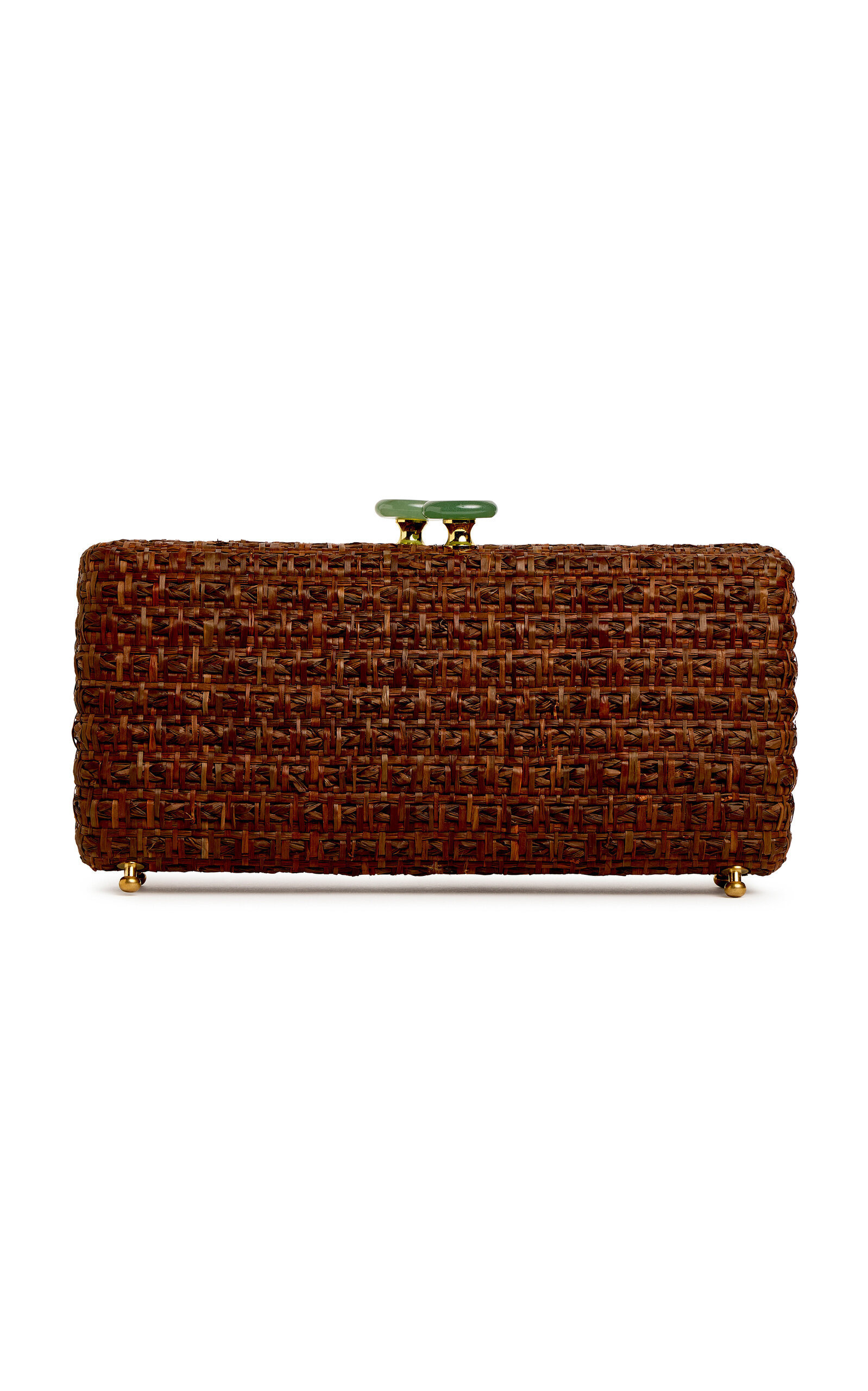 Emm Kuo Akumal Clutch in Brown / jade — The Intended Gift