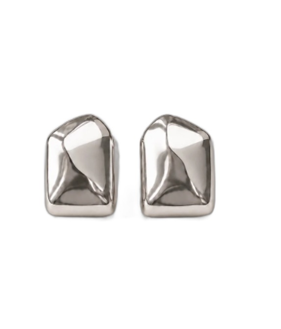 COLD EDGES Aura Sculptural Earrings — Silver