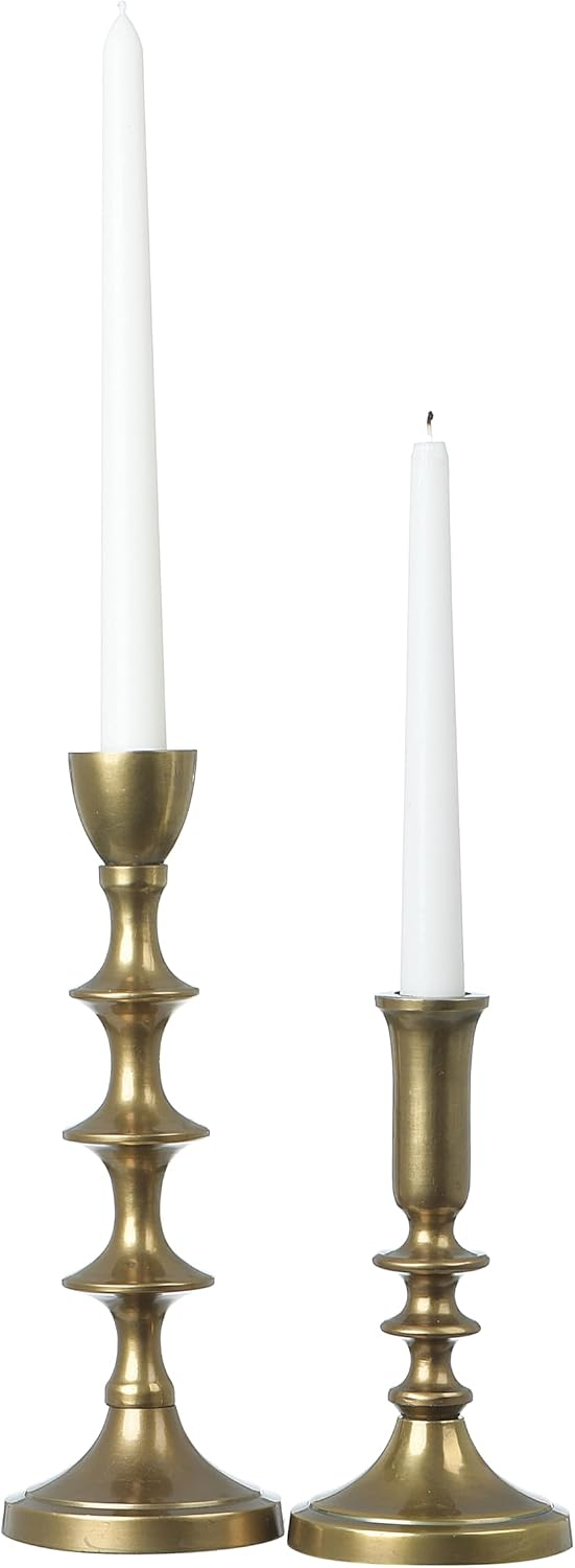 Creative Co-Op Decorative Metal Taper Holders, Set