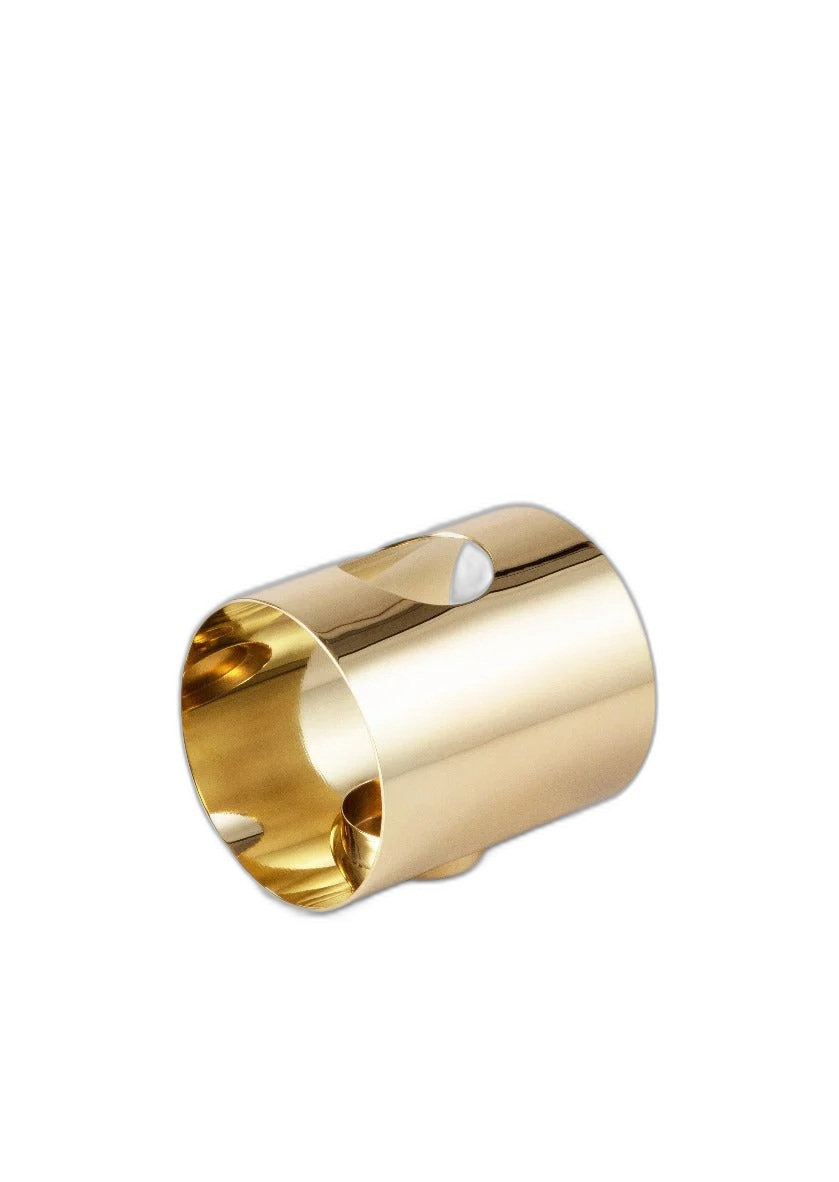 Skultuna Pipe Candleholder — Polished Brass