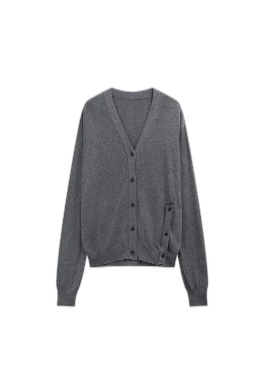 The Frankie Shop Calvane Two-Way Cardigan — Grey