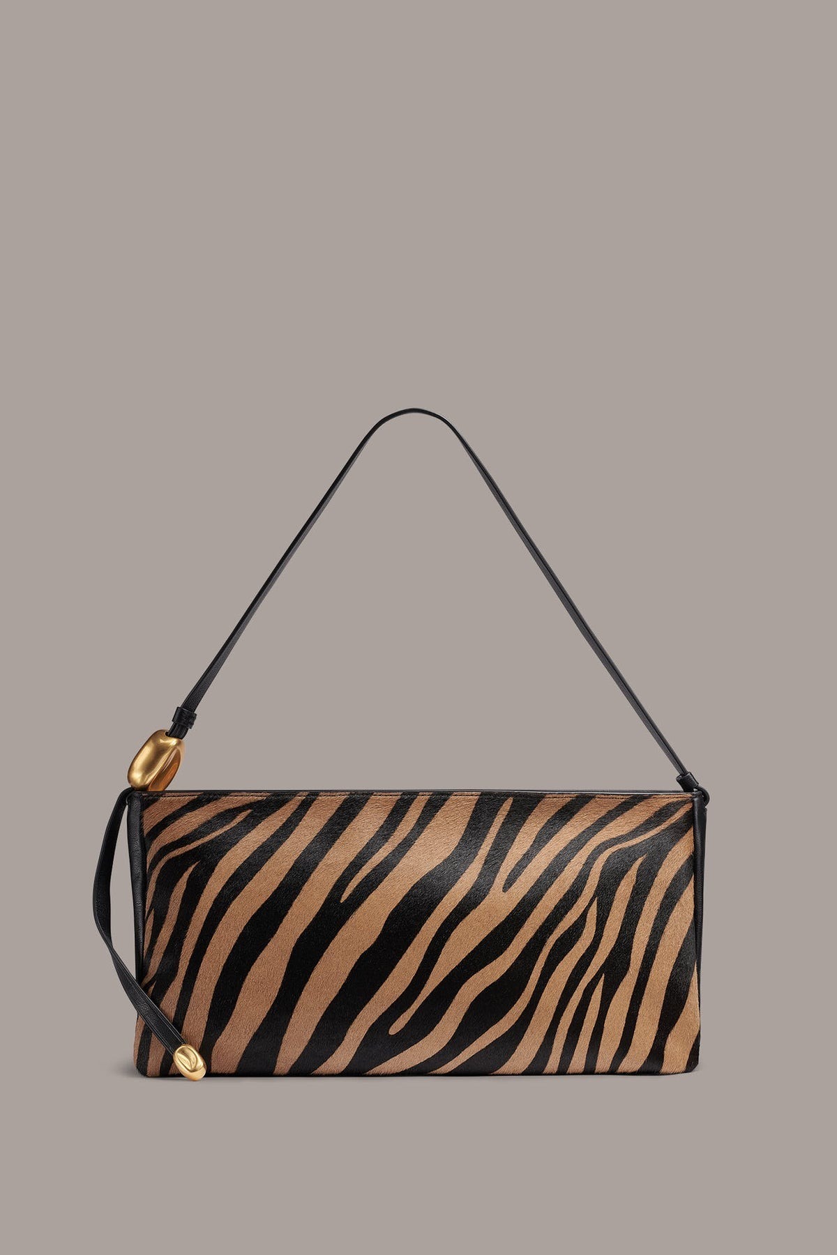 Donna Karan Velvet Zebra Calf Hair Shoulder Bag in Zebra brown / black — The Intended Gift