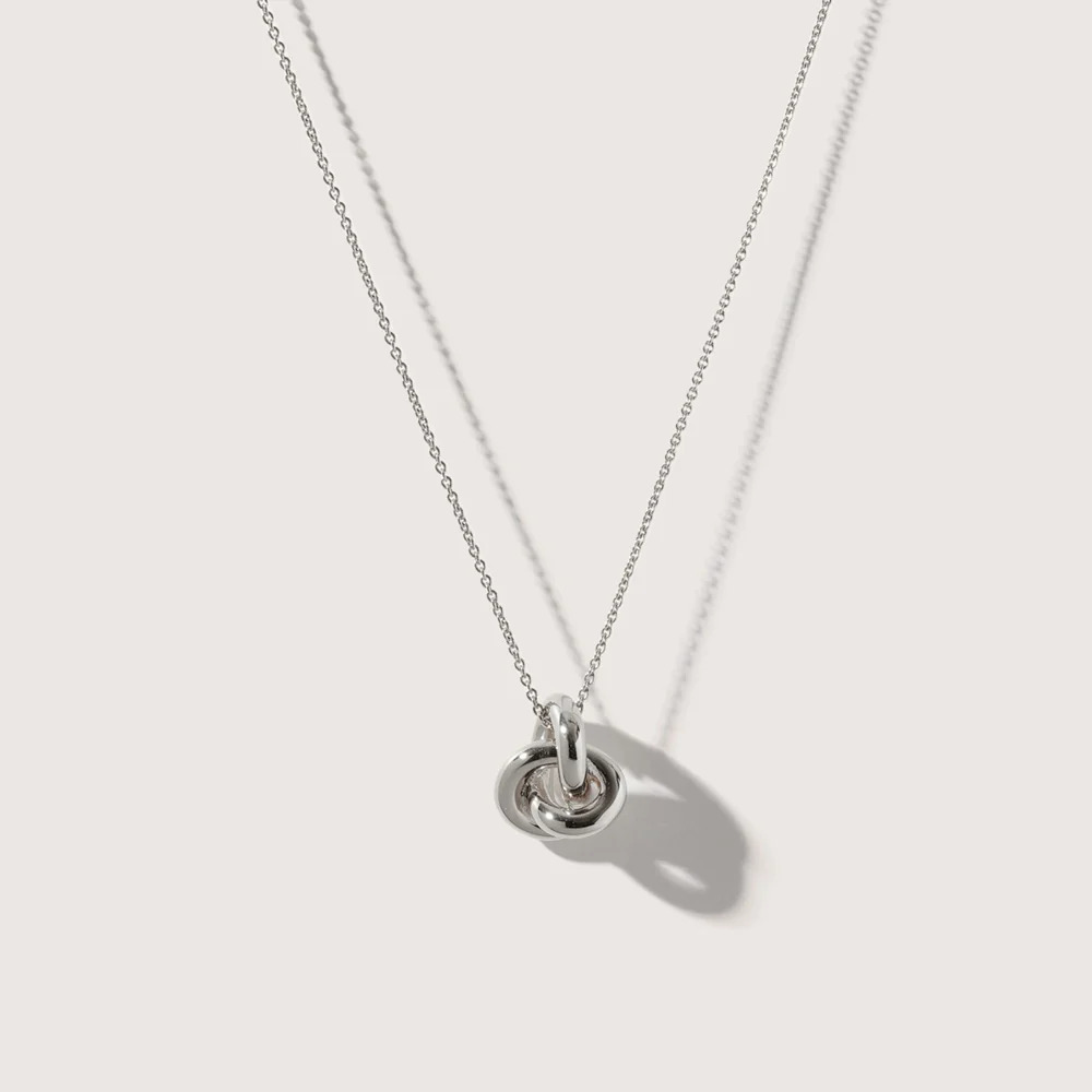 Otiumberg Cord Knot Necklace — Silver / Black
