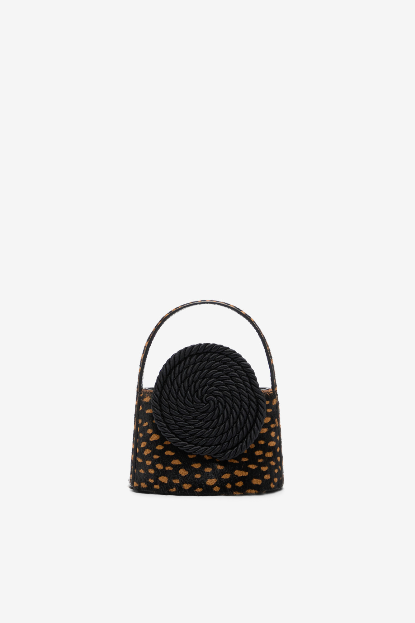 DESTREE Mini Gunther Spotted Calfskin Bag in Black / beige — The Intended Gift