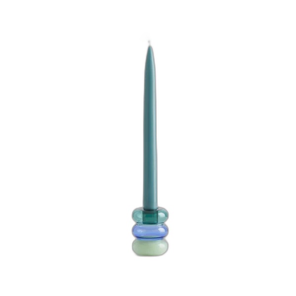 Maison Balzac Petite Pauline Candle Holder — Teal/Azure/Mint — Teal, azure, mint