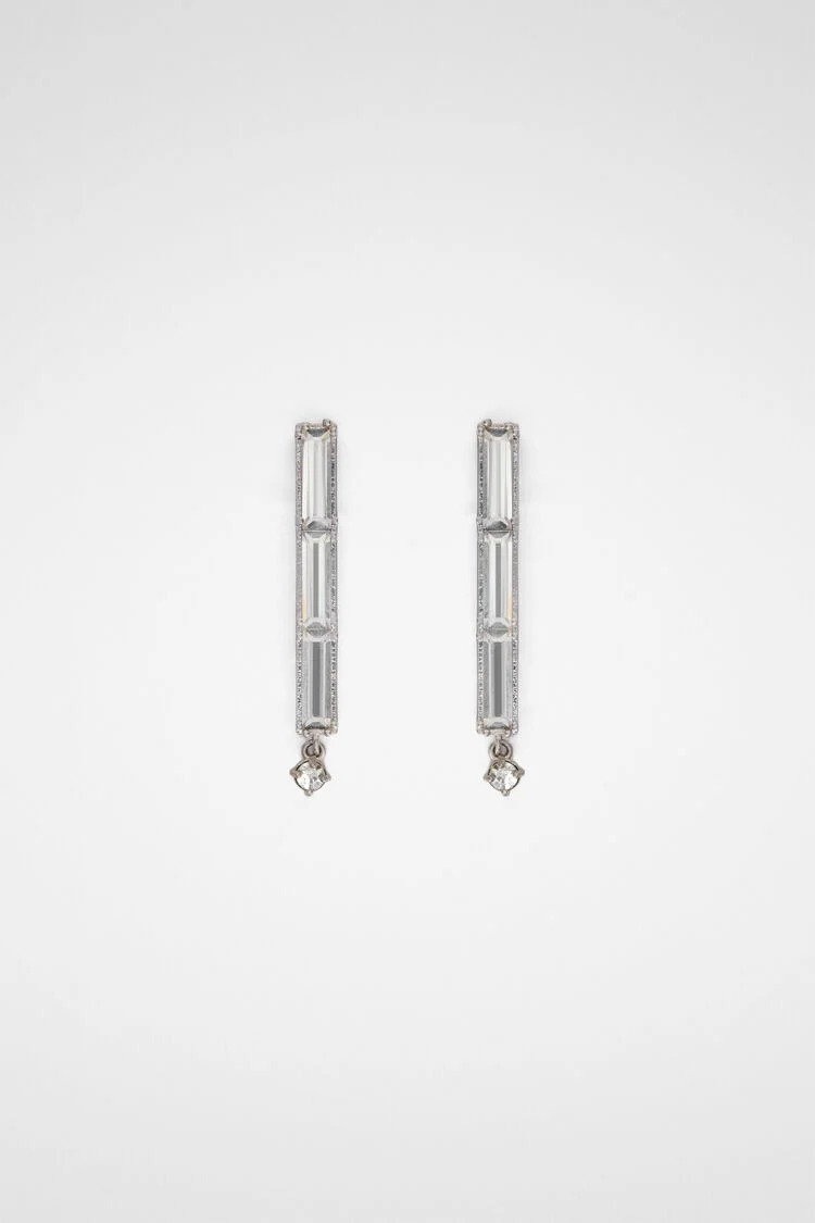 Jil Sander Crystal Brass Earrings