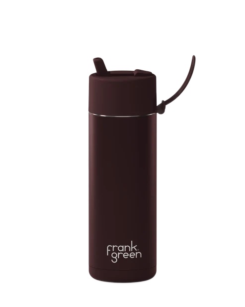 frank green 595ml Bottle with Flip Straw Lid — Burgundy option
