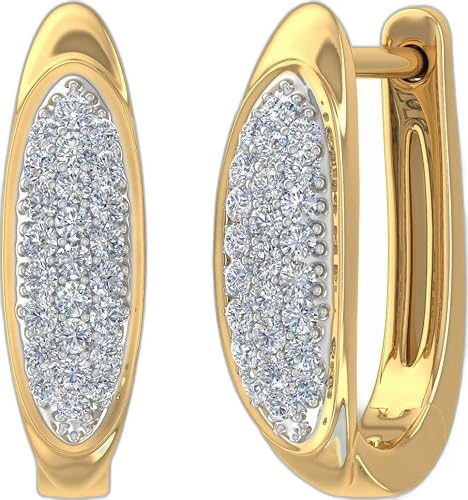 By Adina Eden 14k Gold Fine Diamond Huggie Hoops