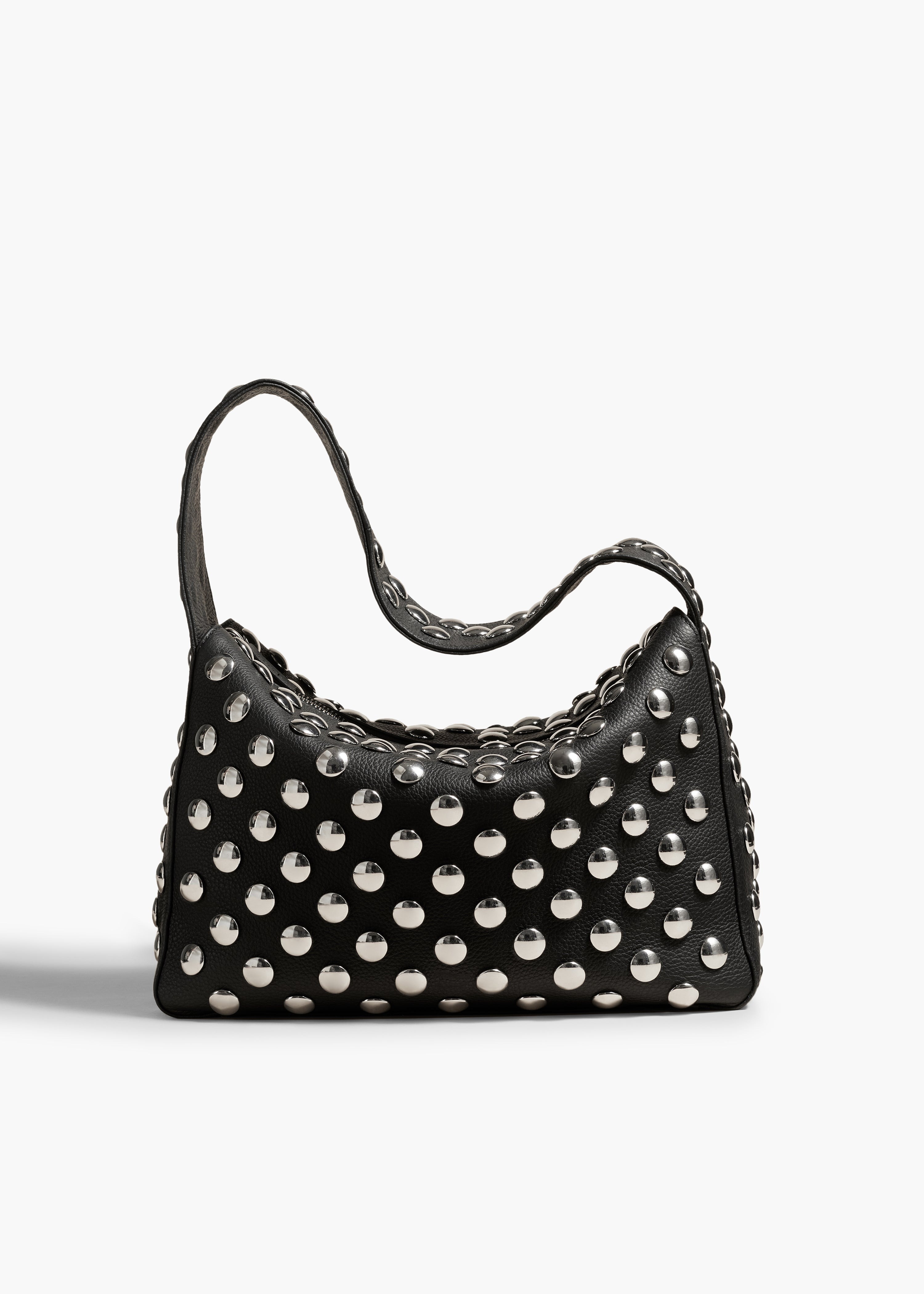 KHAITE Elena Bag in Black Leather with Studs