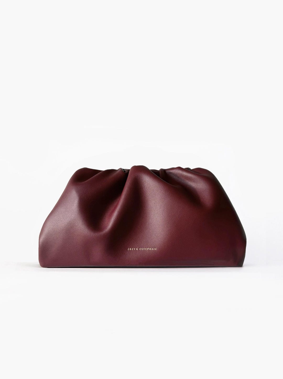 FREYA ESTEPHAN Burgundy Leather Clutch Handbag in Deep burgundy — The Intended Gift